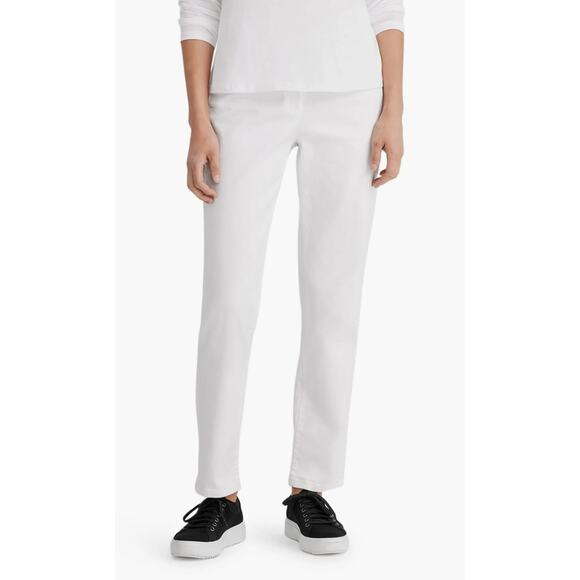Eileen Fisher Organic Cotton Denim High Waisted Jean Stretch White US 2 NWT - Picture 1 of 11